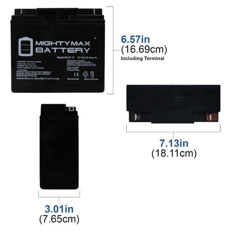 Mighty Max Battery 12V 22AH SLA Battery Replacement for Vision CP12170 - 2 Pack ML22-12MP211411146255